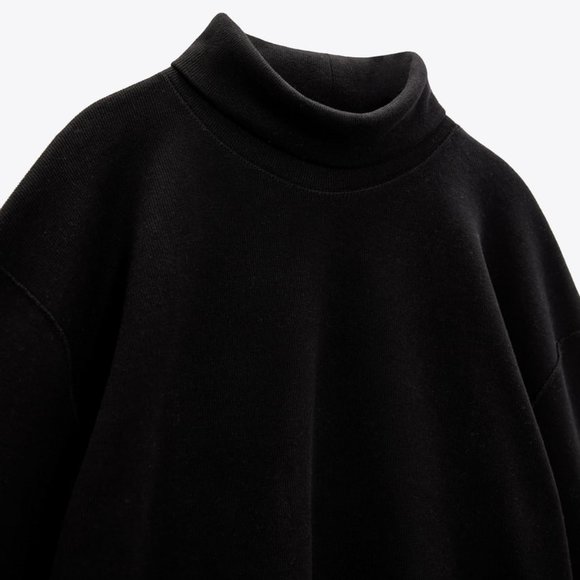 ZARA MINIMALIST BLACK SOFT SWEATER - Picture 3 of 5